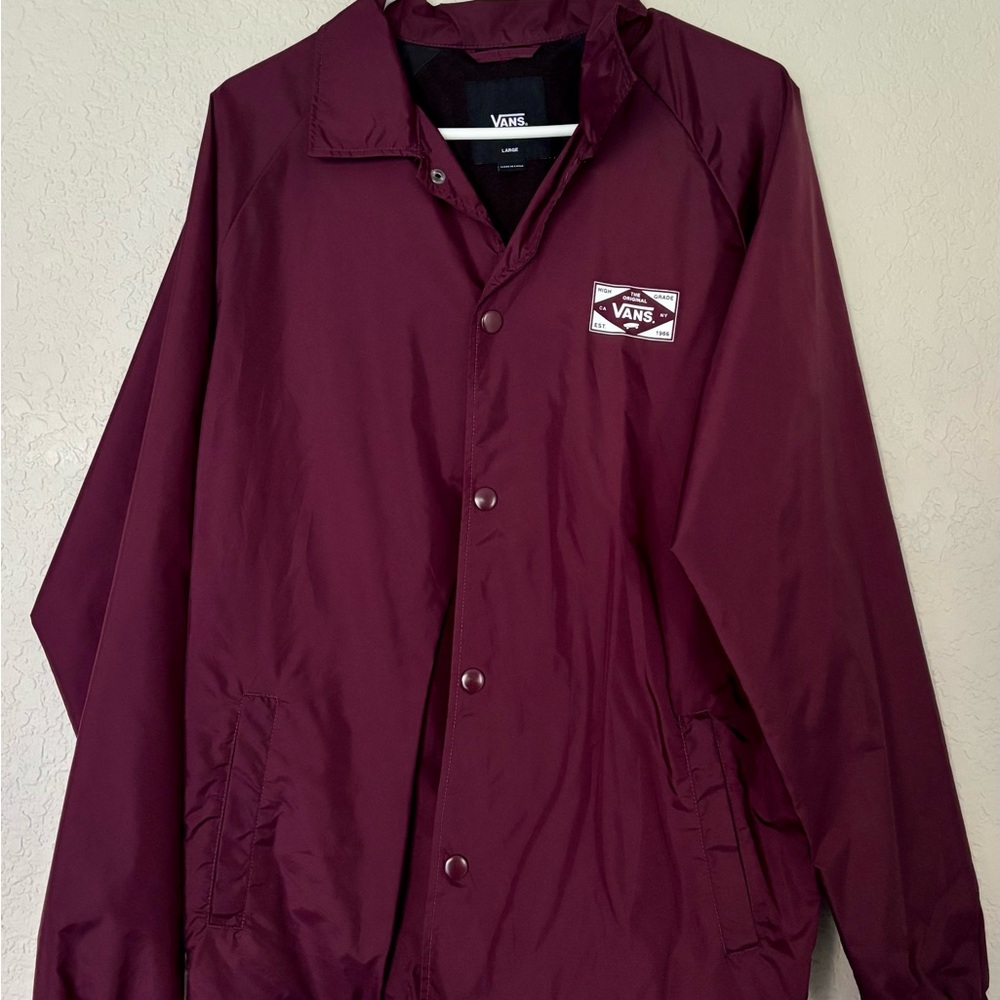 Vans Men's Burgundy Windbreaker Jacket